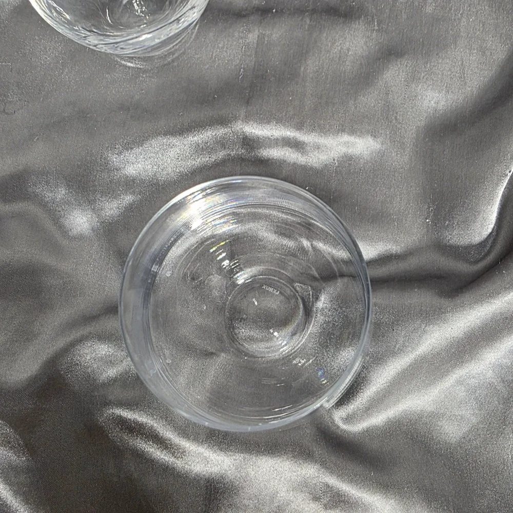 Lenox Stemless Wine Glasses Set of 5 Clear Glass Barware Crystal Etched Logo